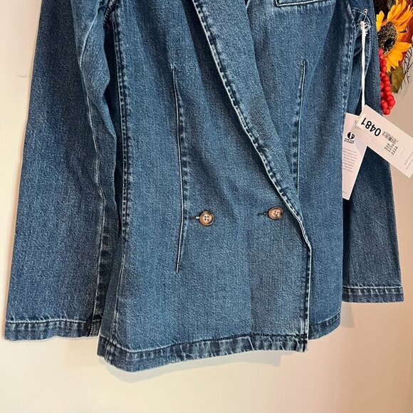 Boyish The Julian Blazer Xtra Small XS in LIKE CRAZY Cotton Denim Blue - Picture 4 of 9